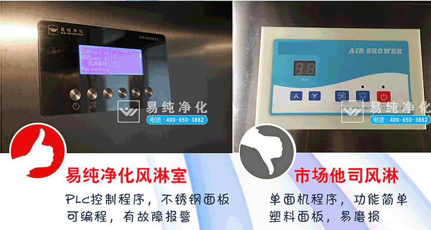 易純凈化品牌風淋室VS市場普通廉價風淋室對比2.gif